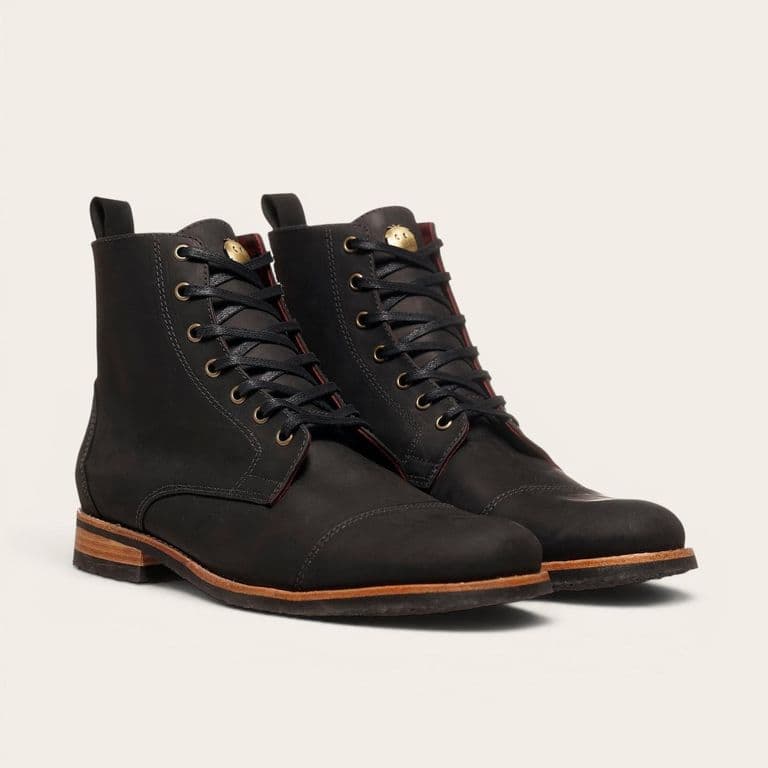 Botin de Cuero Cordones Hombre Osorno - Negro Negro 39