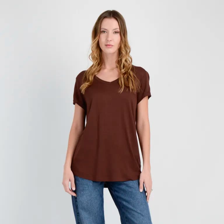 POLERA MANGA CORTA ESSENTIAL CAFE Cafe S