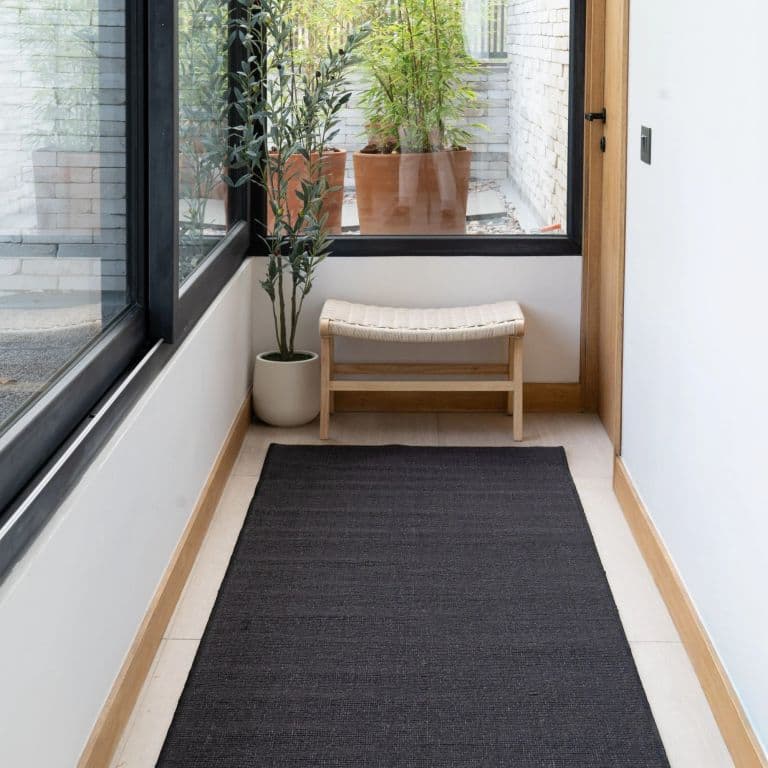 Alfombra Dakar Pasillera Entrada Sisal Negro 90x300
