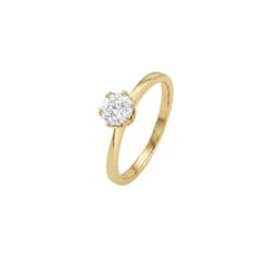 Anillo Compromiso de Oro 18kt Solitario 6 Gritas Amarillo 12