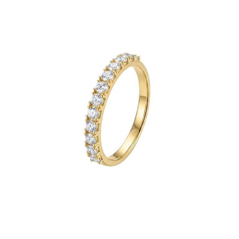 Anillo de Oro 18kt 1/2 Cintillo 12 Circones Amarillo 16