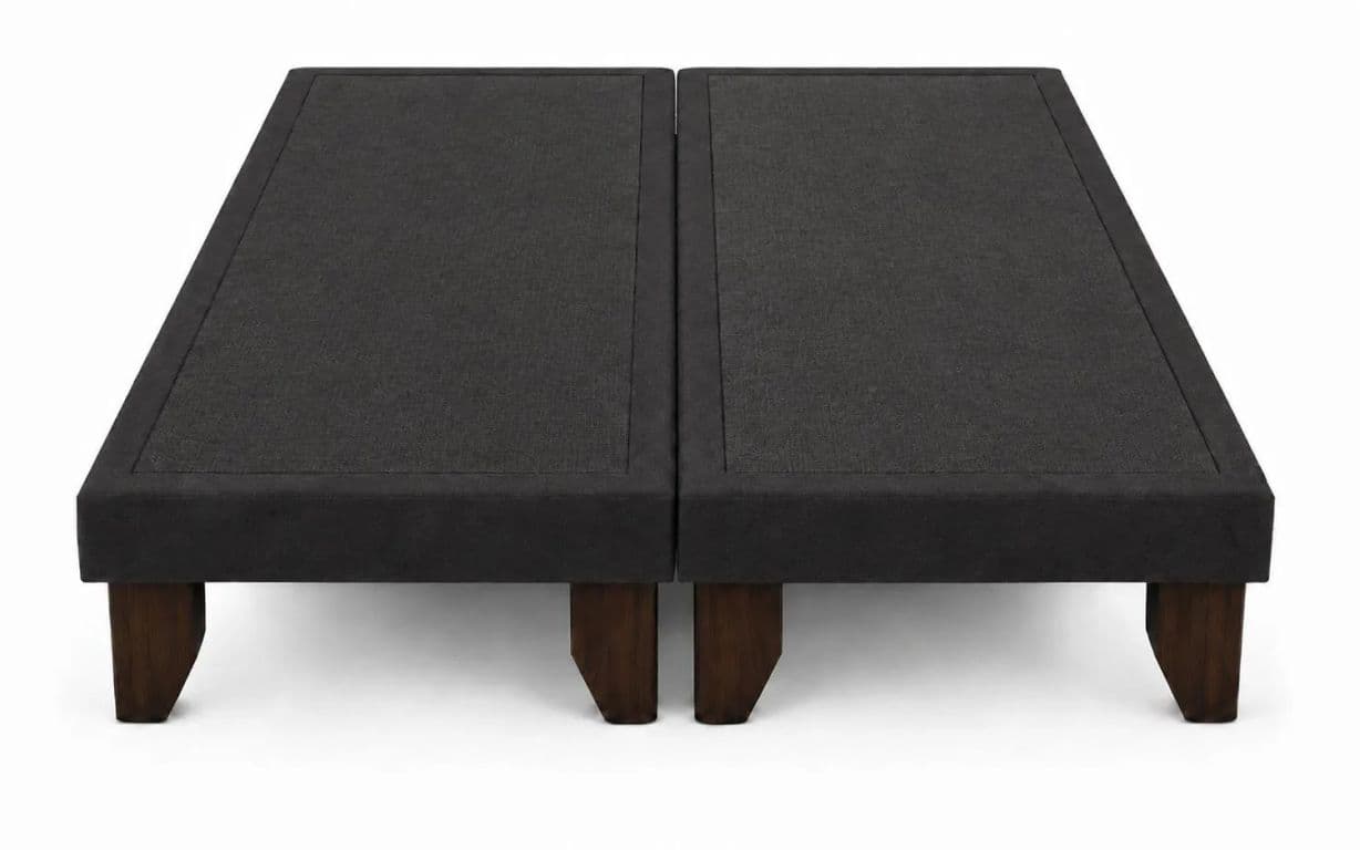 Base De Cama Europea 2 Plazas Dividida 190 Cm Largo - Negro