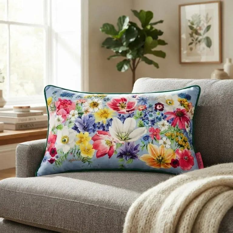 Cojin con bellas flores coloridas de 42 x 26 cm Garden Love  M. Bastin