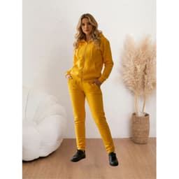 Conjunto Mujer Frisado Buzo Poleron con Cierre Invierno Moda 0229 Amarillo L