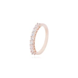 Anillo en Oro Miel 18kt Medio Cintillo Rosa 20