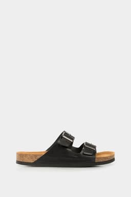Velez Sandalia Plana De Cuero Vintage Negro Negro 40