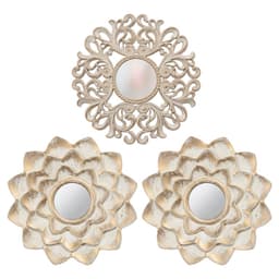 Set 3 Marcos De Espejos Decorativos Arabesco Para Pared - Blanco
