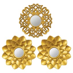 Set 3 Marcos De Espejos Decorativos Arabesco Para Pared - Dorado