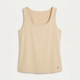 Polera Basica sin Mangas Beige Beige XL