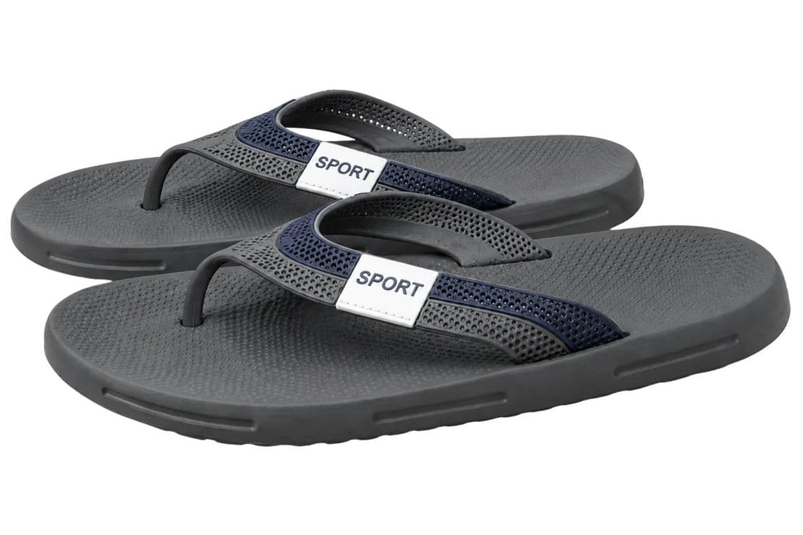 Chalas Hombres Hawaianas Goma Suela Extra Confortable Ducha 144 Gris 45