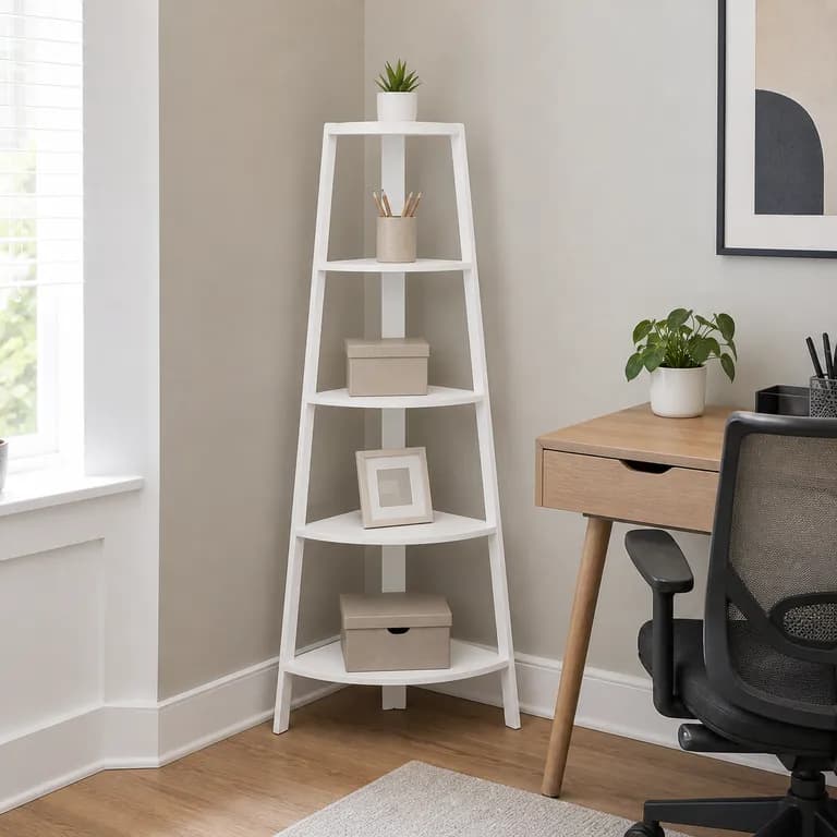 Mueble Esquinero Multiambiente 5 Niveles Blanco 106 Diseno Moderno