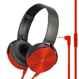 Audifonos Headband Extra Bass Con Cable Y Microfono I15 Rojo