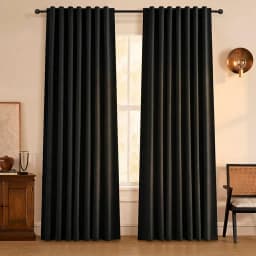 Cortina 100% Blackout 2 Panos 220x140 Lino Termica Roller Negro