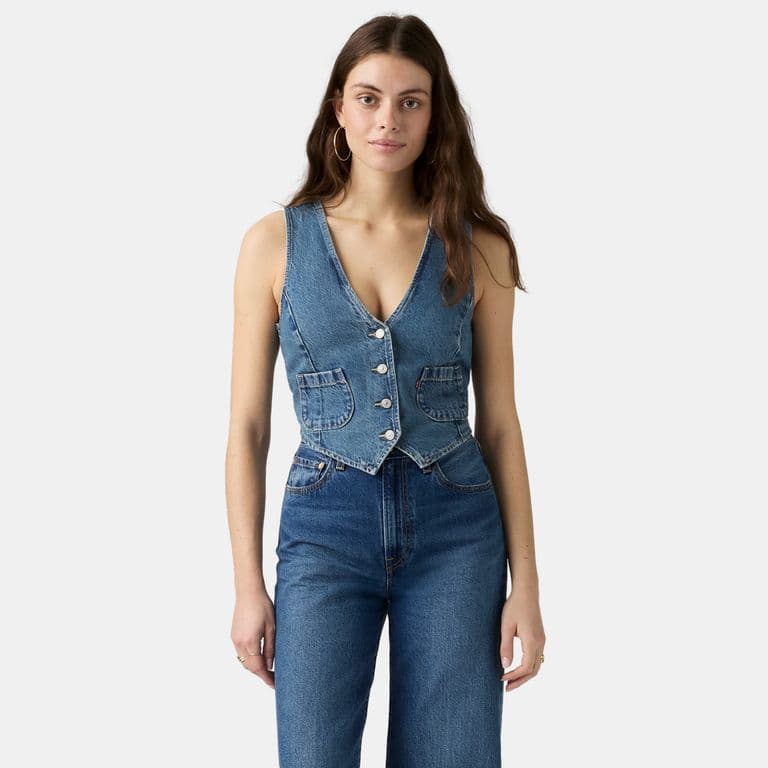 Vest Mujer Tailored Denim Azul Azul XL