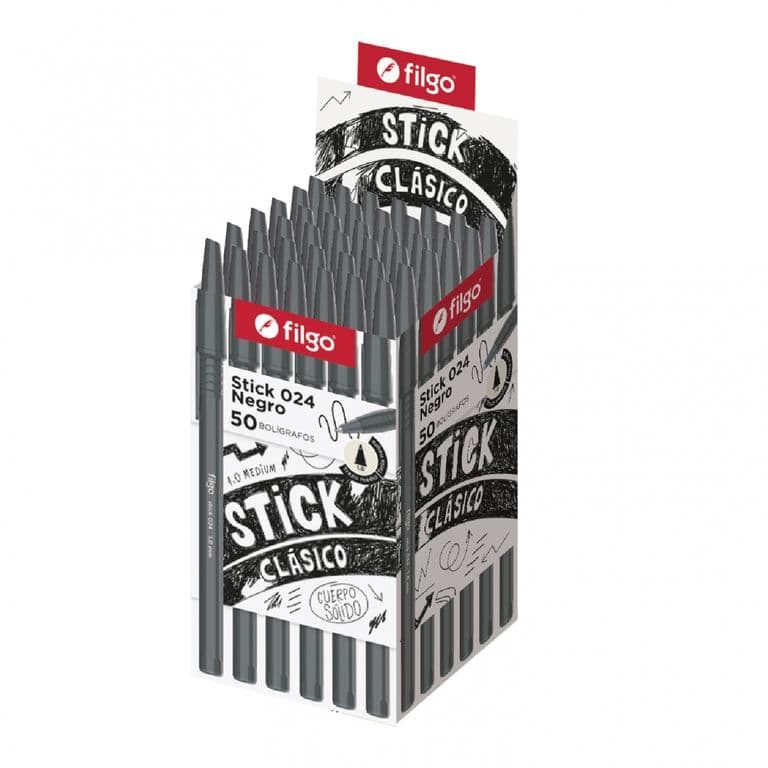 Lapiz Pasta Stick 024 1.0 mm Negro 50 Unidades