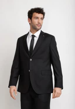 Traje Hombre Formal Lana S160'S Emerald Negro Negro 48