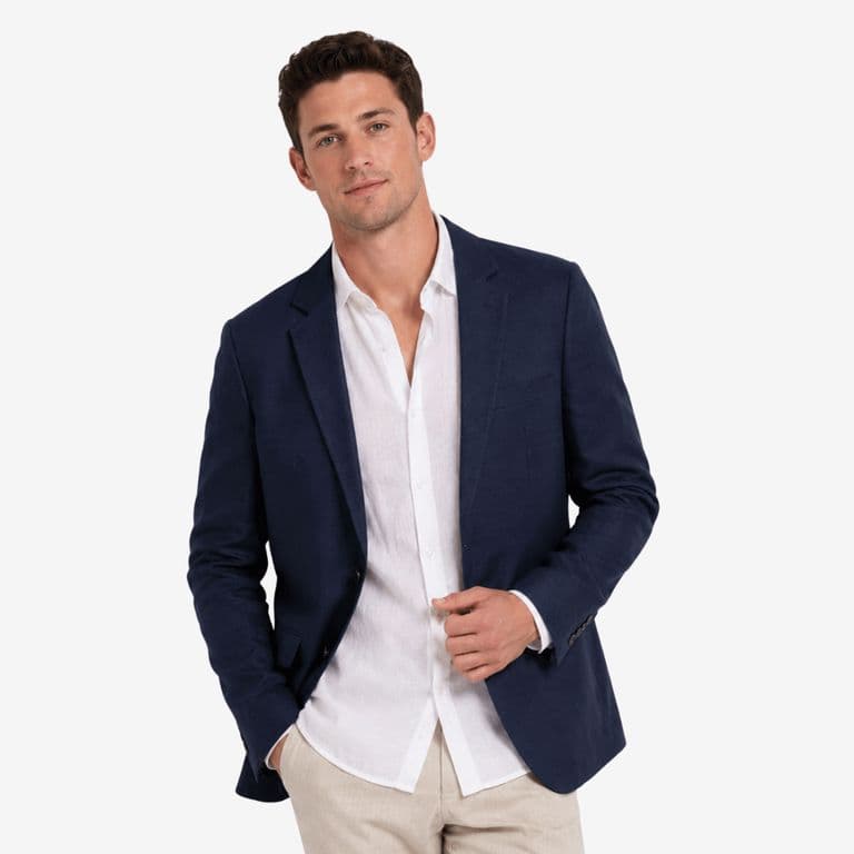 Blazer 100% Lino Azul 54