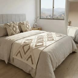 Set Piecera Boho Geometrica Sahara + 2 Fundas De Cojin