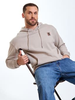 Poleron Canguro Raw Beige Hombre Beige XL