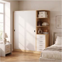 Closet Theo Con Puertas Correderas Y Cajones Para Dormitorio