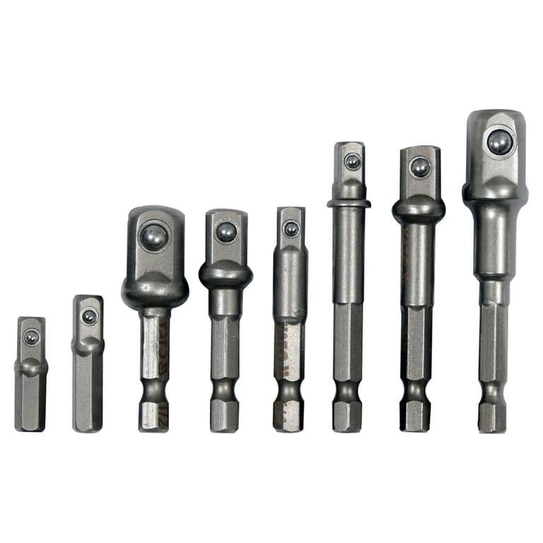 Set 8 Adaptadores HEX a Dados YT-04639 1/4 3/8 1/2