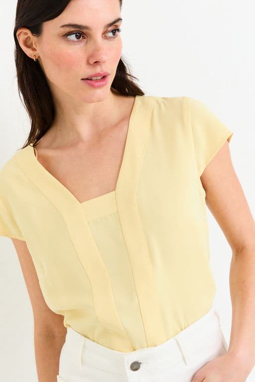 Blusas Manga Corta Mujer Amarillo Amarillo 44