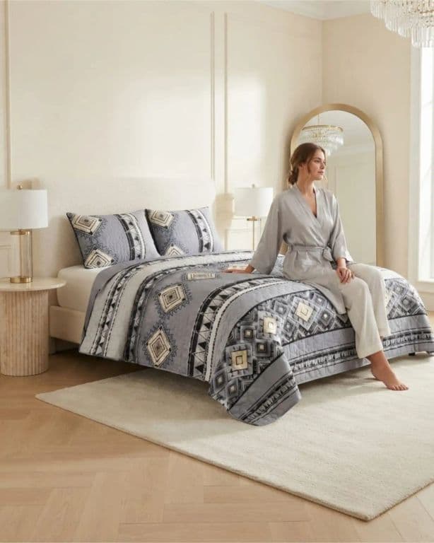 Cubrecama Quilt De Verano Ligero Y Fresco King Mas Almohadas