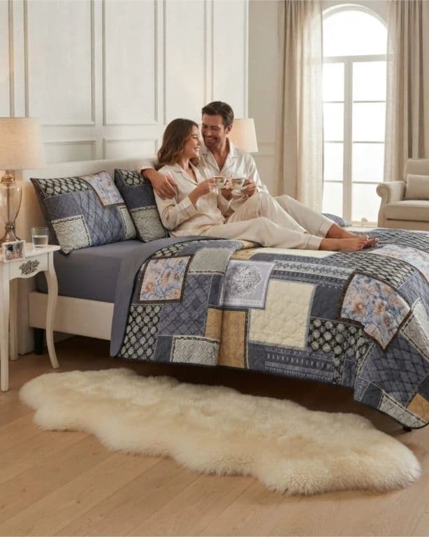 Cubrecama Quilt de Verano King Delgado Ultra Liviano + 2 Almohadas