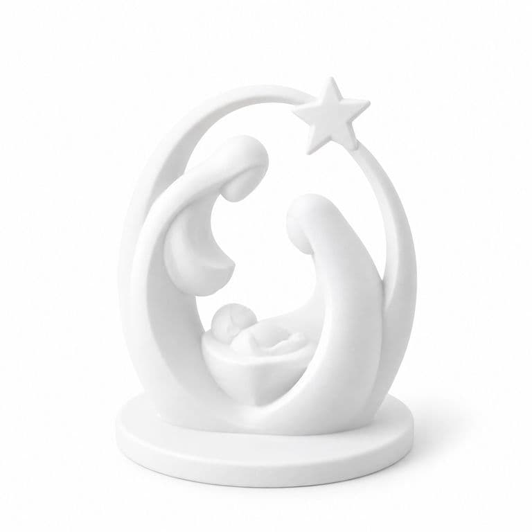 Adorno Navidad - Pesebre Moderno Blanco