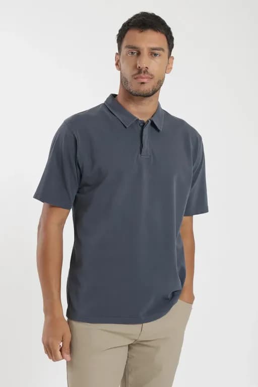 Polera manga corta hombre Valencia Label Azul S