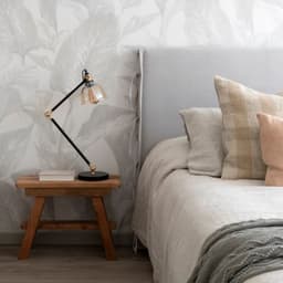 RESPALDO DE CAMA CON FUNDA LAVABLE CON AMARRAS - 1.5 PLAZAS - GRIS CLARO