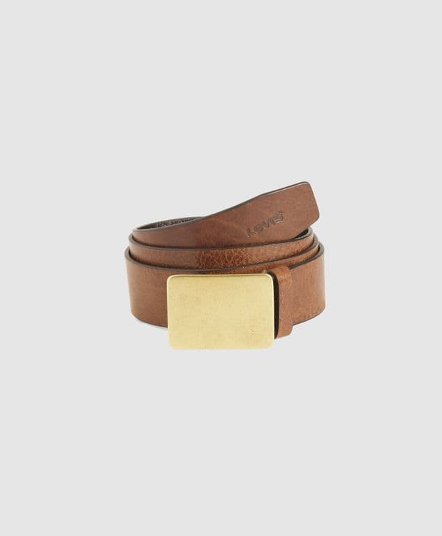 Cinturon Hombre Ryder Plaque Buckle Belt Cafe Cafe 38