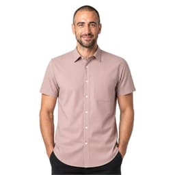 Camisa Corta Estampada Texturizada Hombre Rosa XL