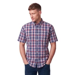 Camisa Manga Corta Cuadros Grandes Hombre Rojo 40