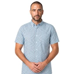 Camisa Manga Corta Cuadros Hombre Azul 39