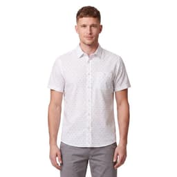 Camisa Manga Corta Estampada Hombre Blanco 2XL