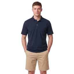 Polera Cuello Camisero Hombre Azul Marino L