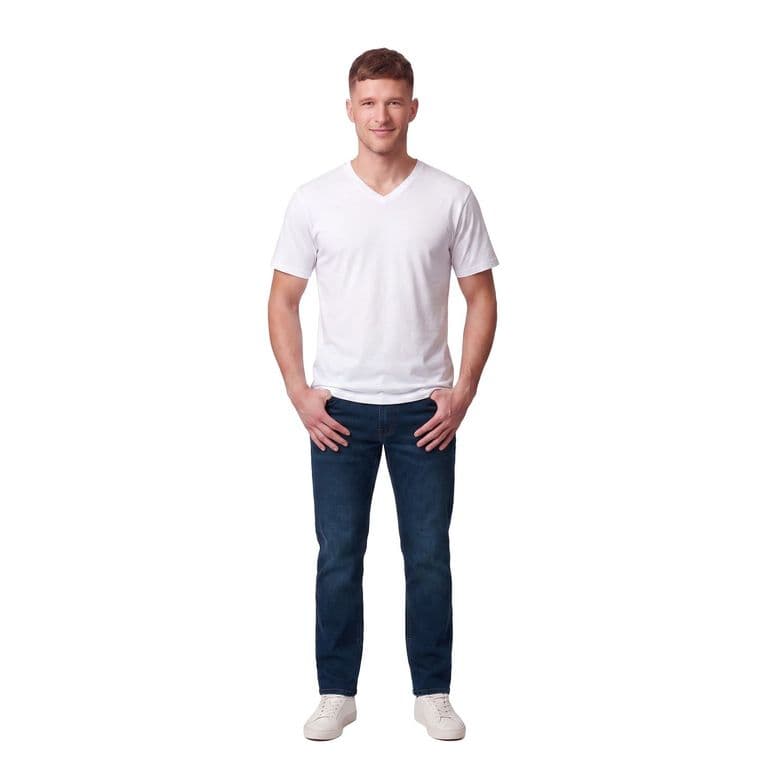 Polera Cuello V Hombre Blanco S