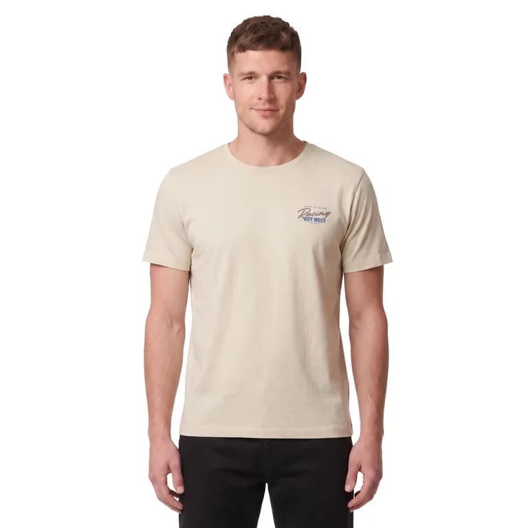 Polera Estampado Espalda Hombre Beige 3XL