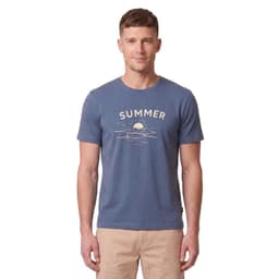 Polera Estampado Frontal Hombre Azul 2XL