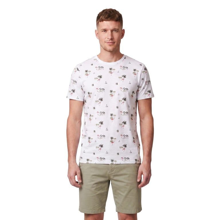 Polera Estampada Total Hombre Blanco S