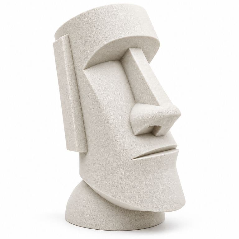 Decoracion - Figura de Moai Rapa Nui Blanco