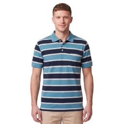 Polera Pique Rayas Hombre Celeste S