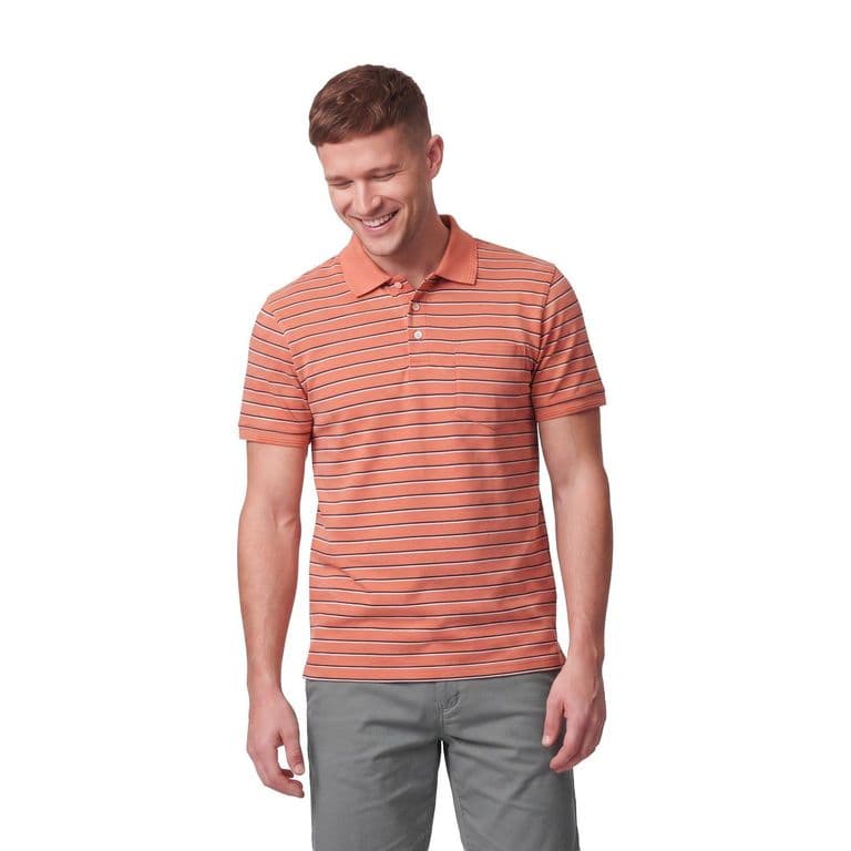 Polera Pique Rayas Hombre Coral L
