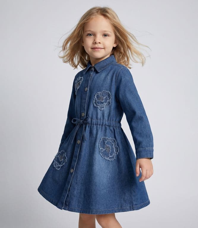Vestido bebe L12131270309 denim azul Denim 3 MESES