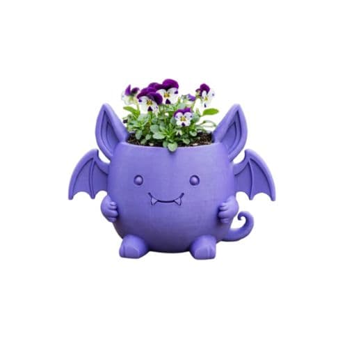 Macetero Decorativo Hogar- Maceta Murcielago 15 cm Morado