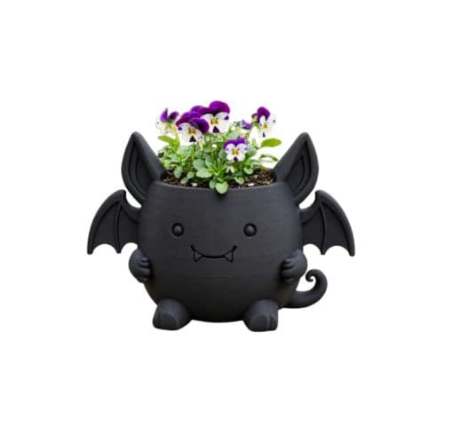 Macetero Decorativo Hogar- Maceta Murcielago 15 cm Negro