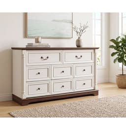 COmoda Cajonera Beige Walnut 8 Cajones 1,4mt.