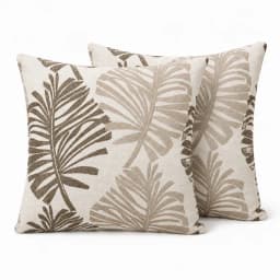 Pack 2 Fundas de Cojin Decorativas Gris Diseno Hojas 45 cm 828