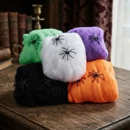 Set 6 Telaranas Decorativas Halloween Con Aranas